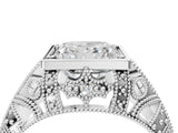 Platinum Princess Cut Brilliant Milgrain Filigree Diamond Ring with Square Prong Setting_17