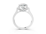 Platinum Princess Cut Brilliant Solitaire Diamond Ring with Channel Set Band and Bar Prong Setting_15