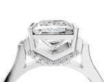 Platinum Princess Cut Brilliant Solitaire Diamond Ring with Channel Set Band and Bar Prong Setting_16