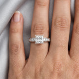 Platinum Princess Cut Channel Set Diamond Engagement Ring with Four-Prong Setting_330