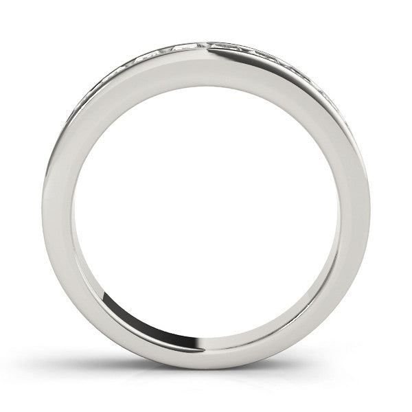Silver Princess Cut Channel Set Diamond Eternity Band