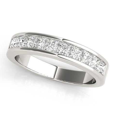 Platinum Princess Cut Channel Set Diamond Eternity Band