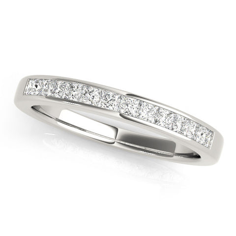 Platinum Princess Cut Channel Set Diamond Wedding Band