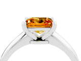 Platinum Princess Cut Citrine Solitaire Engagement Ring with Classic Band and Four-Prong Setting_16