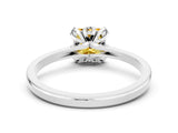 Platinum Princess Cut Citrine Solitaire Ring with Flower Prong Setting and Classic Band_12