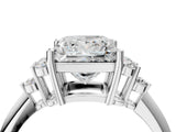 Platinum Princess Cut Cut Diamond Cluster Ring with Solitaire Band and Four-Prong Setting_11