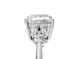 Platinum Princess Cut Cut Diamond Cluster Ring with Solitaire Band and Four-Prong Setting_12