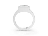 Platinum Princess Cut-Cut Diamond Halo Engagement Ring with Pave Band and Prong Setting_16