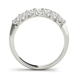 14K White Gold Princess Cut Diamond Channel Set Eternity Band with Prong Setting