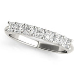 14K White Gold Princess Cut Diamond Channel Set Eternity Band with Prong Setting