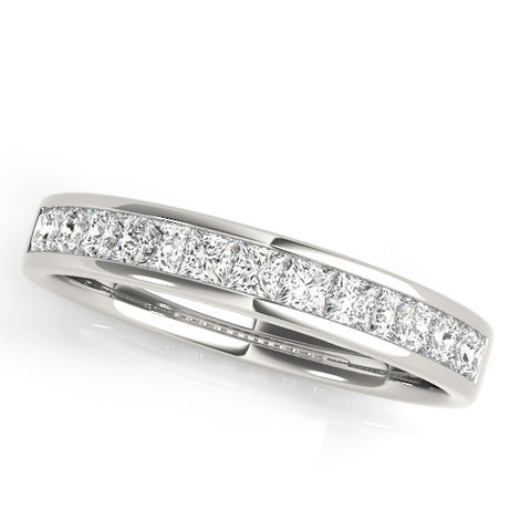 Platinum Princess Cut Diamond Channel Set Eternity Band