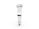 Platinum Princess Cut Diamond Channel Set Solitaire Ring with Four-Prong Setting_12