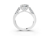 Platinum Princess Cut Diamond Channel Set Solitaire Ring with Four-Prong Setting_13