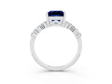 Platinum Princess Cut Diamond Cluster Pavé Band with Four-Prong Setting_23