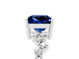 Platinum Princess Cut Diamond Cluster Pavé Band with Four-Prong Setting_25