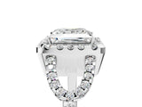 Platinum Princess Cut Diamond Halo Engagement Ring with Open Split Pavé Band_19