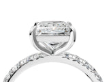 Platinum Princess Cut Diamond Pavé Solitaire Ring with Round Band and Prong Setting_20