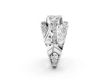 Platinum Princess Cut Diamond Pave Art Deco Split Shank Ring with Four-Prong Setting_27