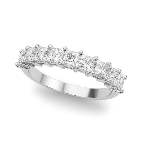 White gold Princess Cut Diamond Prong Set Eternity Band