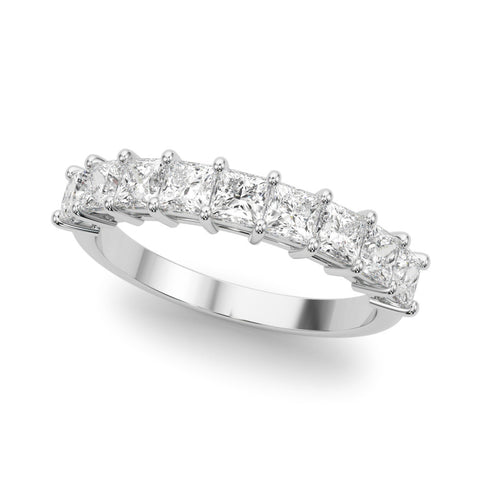 Platinum Princess Cut Diamond Prong Set Eternity Band 1