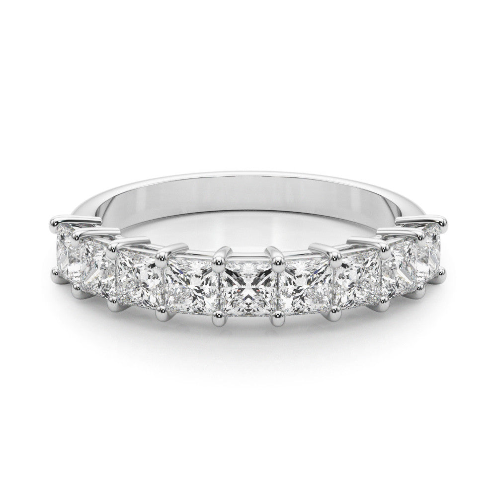 Platinum Princess Cut Diamond Prong Set Eternity Band 2