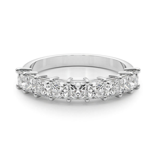 White gold Princess Cut Diamond Prong Set Eternity Band