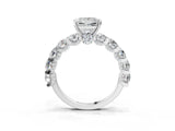 Platinum Princess Cut Diamond Side Stone Engagement Ring with Four-Prong Setting_3