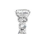 Platinum Princess Cut Diamond Side Stone Engagement Ring with Four-Prong Setting_5