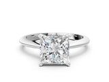 Platinum Princess Cut Diamond Solitaire Engagement Ring with Classic Band and Four-Prong Setting_34