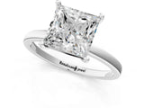 Platinum Princess Cut Diamond Solitaire Ring with Classic Band and Four-Prong Setting_8