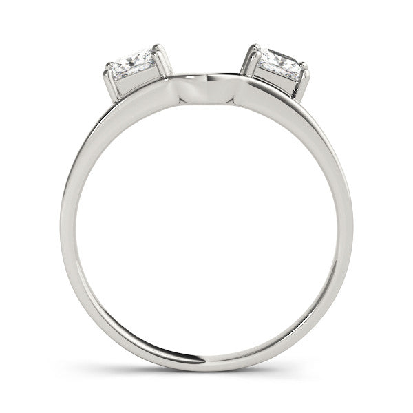 Platinum Princess-Cut Dual Stone Open Band with Four-Prong Setting 1