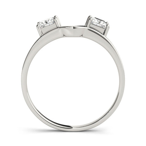 Platinum Princess-Cut Dual Stone Open Band with Four-Prong Setting 1