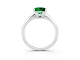 Platinum Princess Cut Emerald Solitaire Engagement Ring with Classic Band and Four-Prong Setting_15