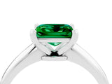 Platinum Princess Cut Emerald Solitaire Engagement Ring with Classic Band and Four-Prong Setting_16