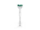 Platinum Princess Cut Green Sapphire Solitaire Engagement Ring with Cathedral Setting and Four-Prong Mount_2