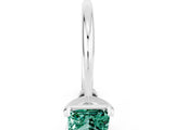 Platinum Princess Cut Green Sapphire Solitaire Engagement Ring with Classic Band and Four-Prong Setting_12