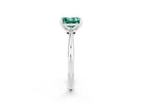 Platinum Princess Cut Green Sapphire Solitaire Engagement Ring with Classic Band and Four-Prong Setting_14