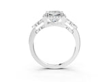 Platinum Princess Cut Halo Diamond Infinity Band with Four-Prong Setting_17