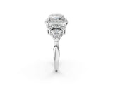 Platinum Princess Cut Halo Diamond Split Shank Engagement Ring with Four-Prong Setting_15
