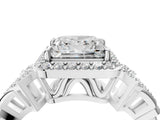Platinum Princess Cut Halo Diamond Split Shank Engagement Ring with Four-Prong Setting_17