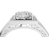 Platinum Princess Cut Halo Diamond Split Shank Ring with Prong Setting_11