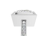 Platinum Princess Cut Halo Pavé Diamond Ring_19