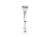 Platinum Princess Cut Moissanite Engagement Ring with Side Stone Accents and Four-Prong Setting_14