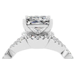 Platinum Princess Cut Moissanite  Halo Twist Band Solitaire Prong Setting Ring_16