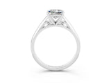Platinum Princess Cut Moissanite Solitaire Engagement Ring with Cathedral Setting and Four-Prong Mount_15