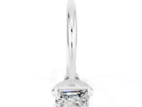 Platinum Princess Cut Moissanite Solitaire Engagement Ring with Classic Band and Four-Prong Setting_12