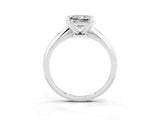 Platinum Princess Cut Moissanite Solitaire Engagement Ring with Classic Band and Four-Prong Setting_15