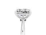 Platinum Princess Cut Moissanite Solitaire Engagement Ring with Classic Band and Four-Prong Setting_17