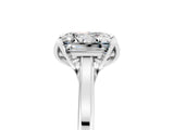 Platinum Princess Cut Moissanite Solitaire Ring with Flower Prong Setting and Classic Band_17