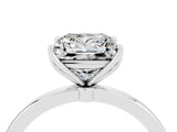 Platinum Princess Cut Moissanite Solitaire Ring with Thin Band and Prong Setting_100